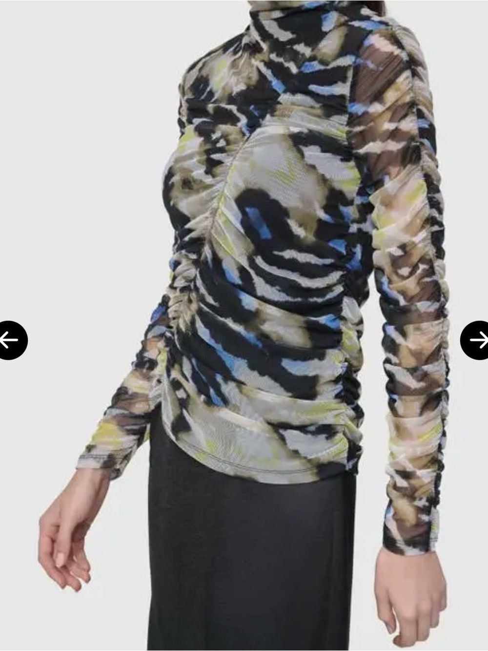 DKNY Sheer Mesh Top in Multi-Color